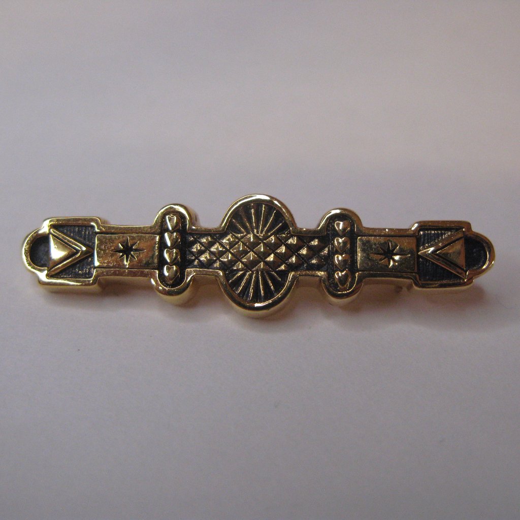 Decorative Gold Tone Bar Pin Brooch 12$